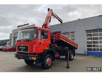 Camión volquete, Camión grúa MAN 17.222 Day Cab, Euro 2, / 4x4 / Manual / Full steel / Atlas crane: foto 1