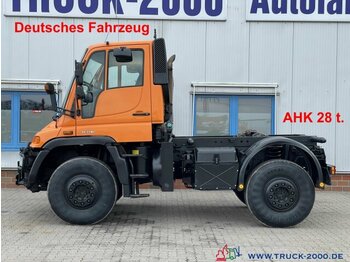 Unimog U400 4x4 Zapfwelle Hydraulik V. + H. AHK 28 t. - camión