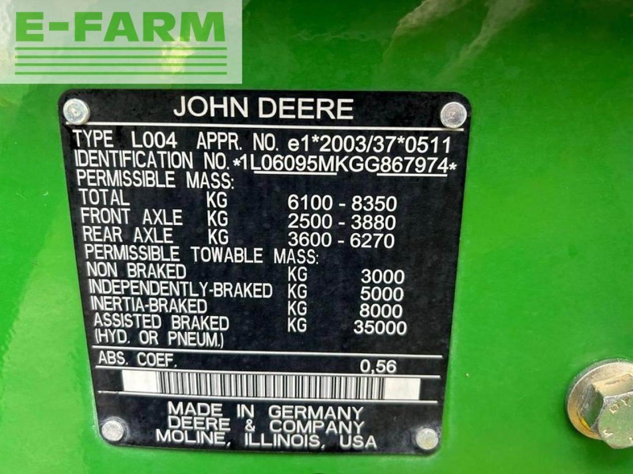 Tractor John Deere 6095mc: foto 11