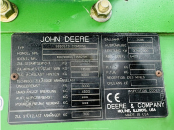 Cosechadora de granos John Deere 9880i STS: foto 2