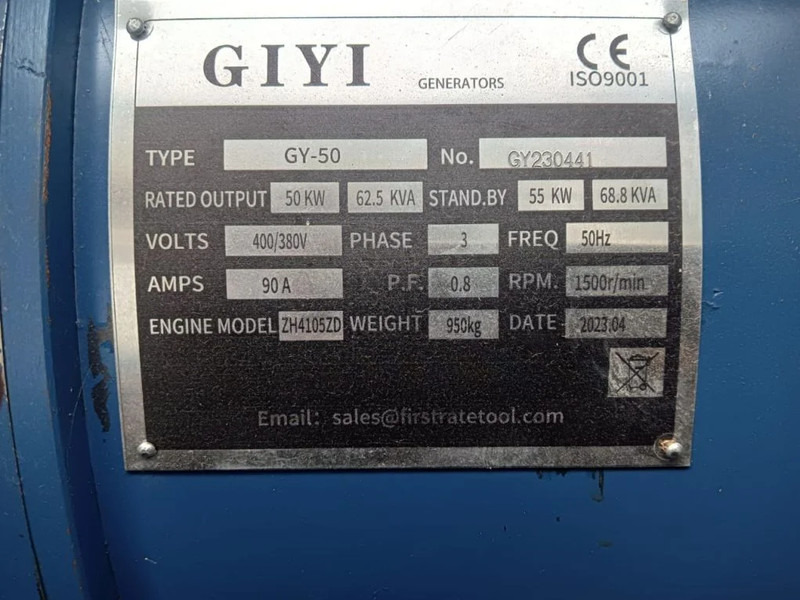 Generador industriale nuevo Diversen Giyi GY50 , 62.5 Kva , New Diesel Generator . 3 Phase: foto 12