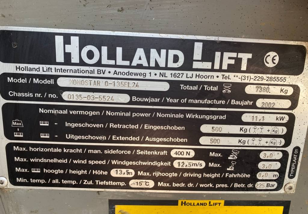 Plataforma de tijeras Holland Lift Q-135EL24 Monostar Electric Scissor WorkLift 15.5M: foto 10