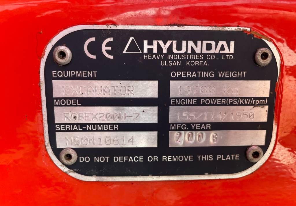 Excavadora de ruedas Hyundai Robex 200 W-7: foto 12