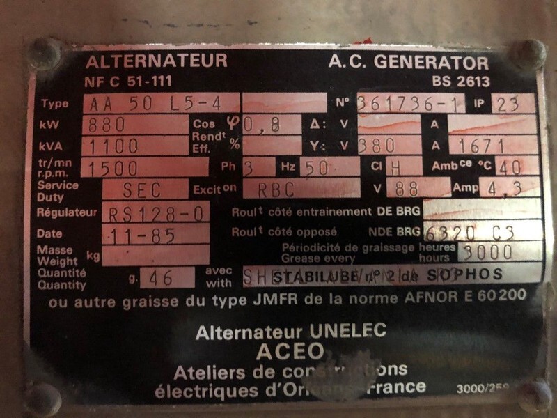 Generador industriale Leroy Somer - Unelec AA 50 L5-4 1100 kVA generatordeel - Unelec AA 50 L5-4 1100 kVA generatordeel as New!: foto 3