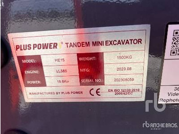 Miniexcavadora nuevo PLUS POWER HE15 (Unused): foto 5