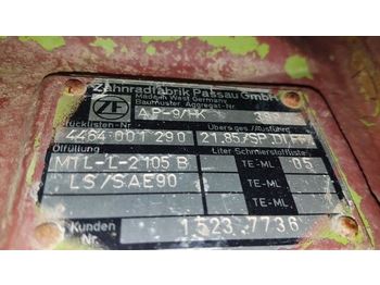 EJE TRASERO TEREX 3066. ZF AP9 HK - Eje y piezas