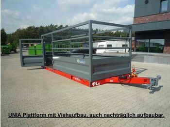 Remolque transporte de ganado nuevo UNIA Transportplattform PL-6 mit Viehaufbau rund: foto 1