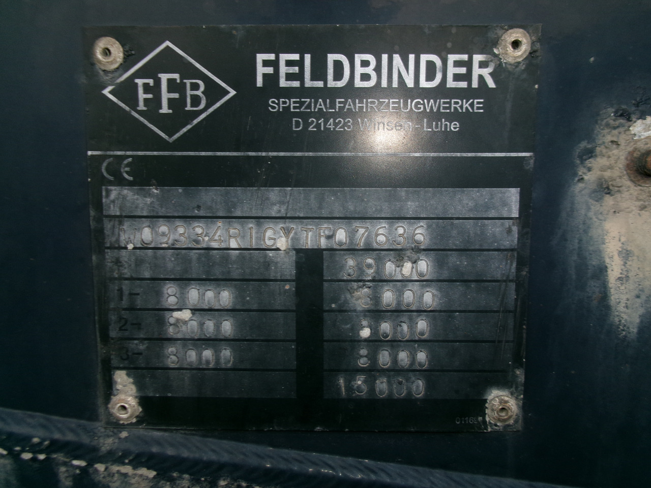 Leasing para Feldbinder Powder tank alu 38 m3 (tipping) Feldbinder Powder tank alu 38 m3 (tipping): foto 17