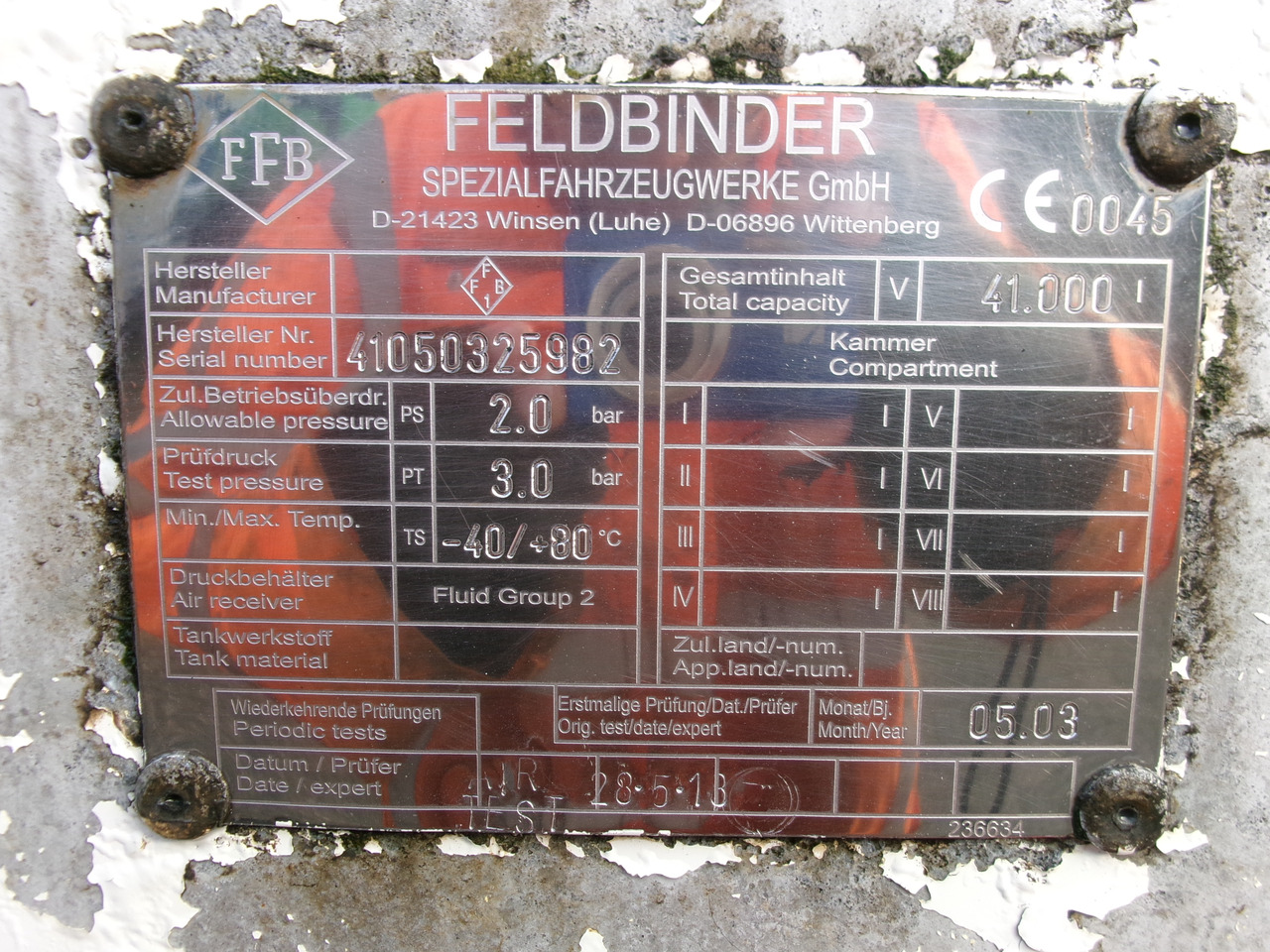Leasing para Feldbinder Powder tank alu 41 m3 (tipping) Feldbinder Powder tank alu 41 m3 (tipping): foto 22