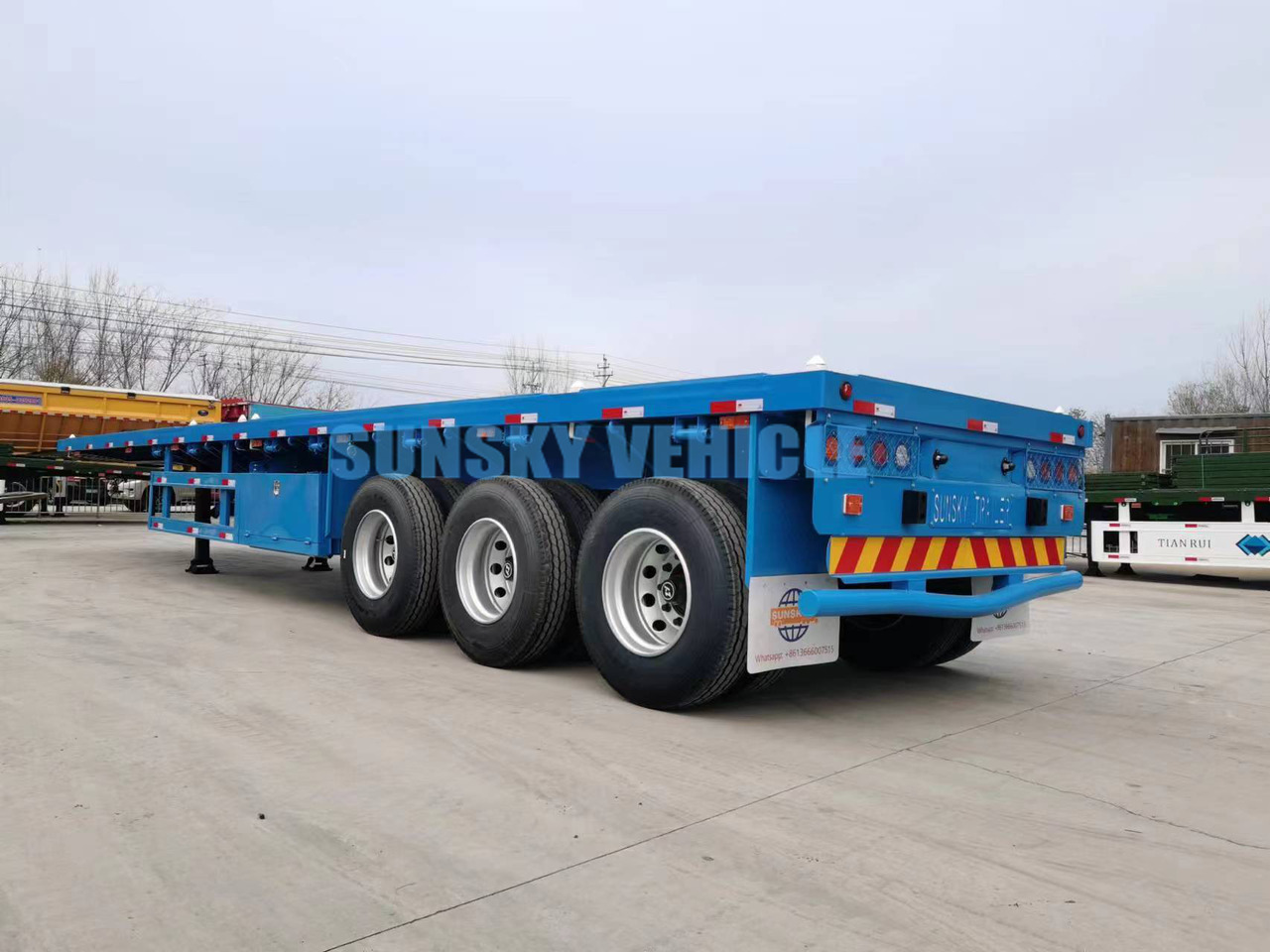 Semirremolque plataforma/ Caja abierta para transporte de materiales áridos nuevo SUNSKY 40FT 3 axle flatbed trailer: foto 10