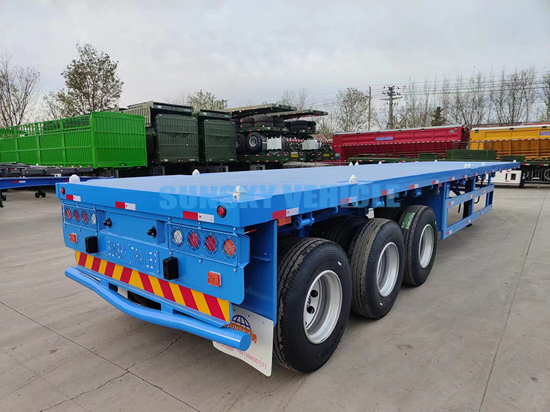 Semirremolque plataforma/ Caja abierta para transporte de materiales áridos nuevo SUNSKY 40FT 3 axle flatbed trailer: foto 12