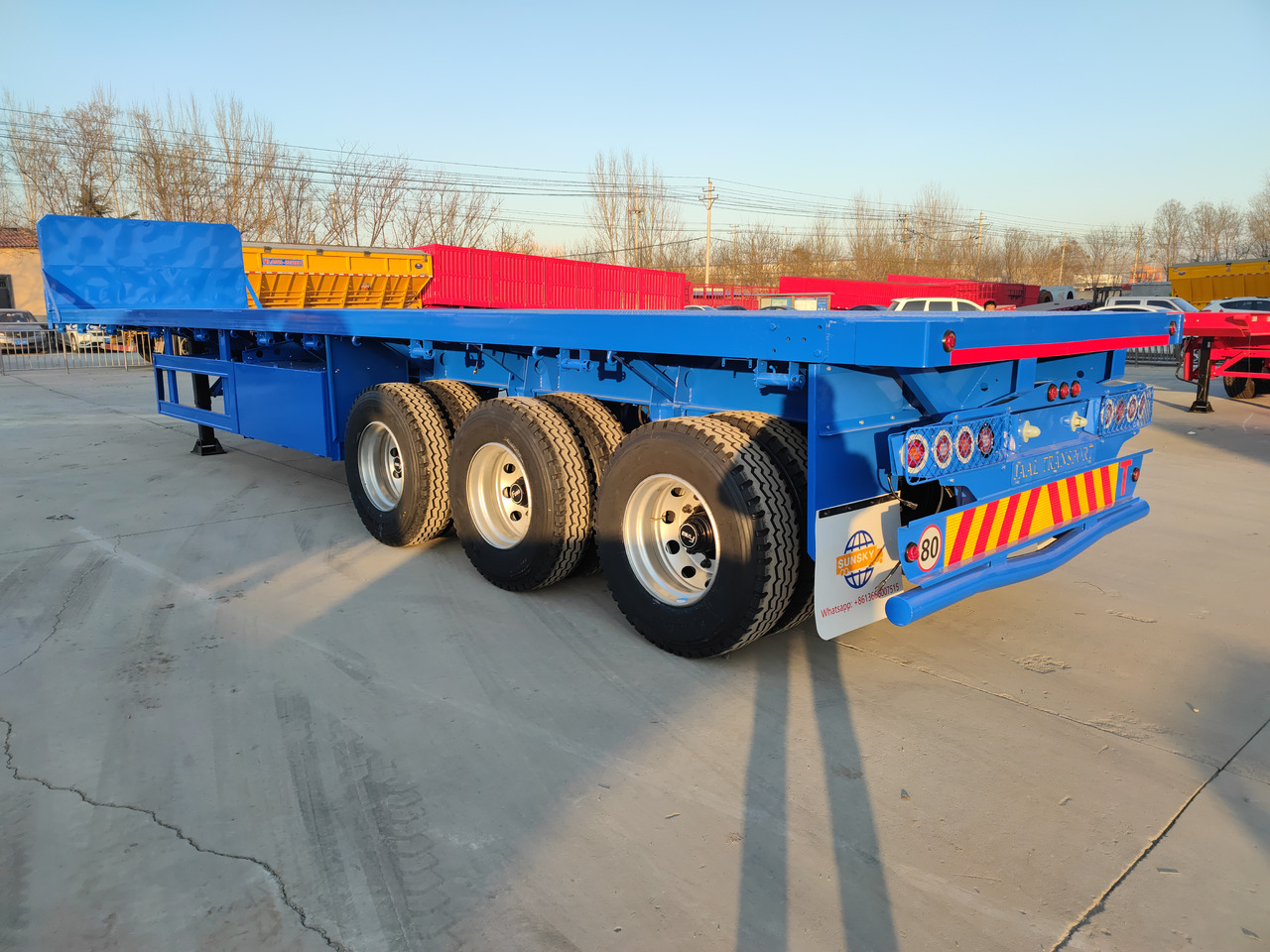 Semirremolque plataforma/ Caja abierta para transporte de materiales áridos nuevo SUNSKY 40FT 3 axle flatbed trailer: foto 14