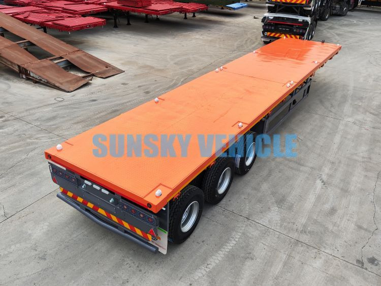 Semirremolque plataforma/ Caja abierta para transporte de materiales áridos nuevo SUNSKY 40FT 3 axle flatbed trailer: foto 4