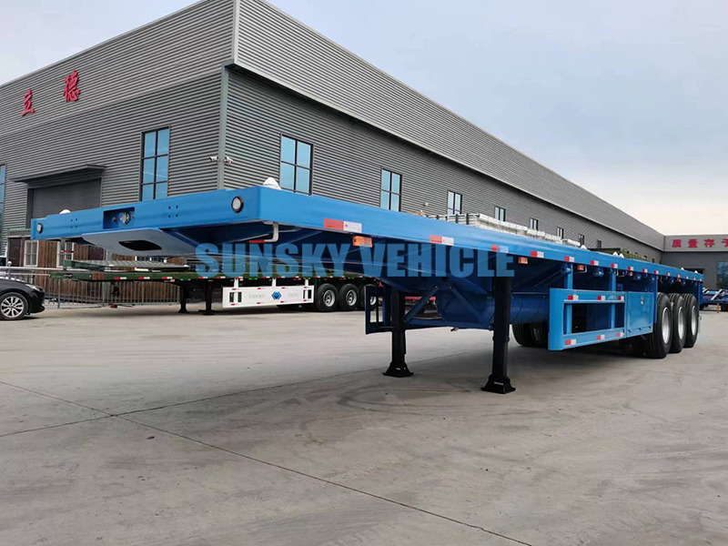 Semirremolque plataforma/ Caja abierta para transporte de materiales áridos nuevo SUNSKY 40FT 3 axle flatbed trailer: foto 11