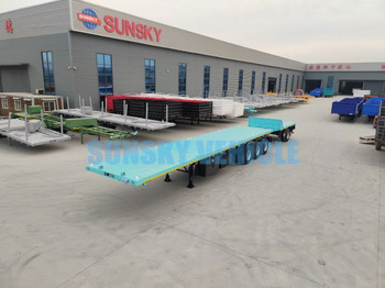Semirremolque plataforma/ Caja abierta para transporte de materiales áridos nuevo SUNSKY 40FT Flatbed Trailer: foto 4