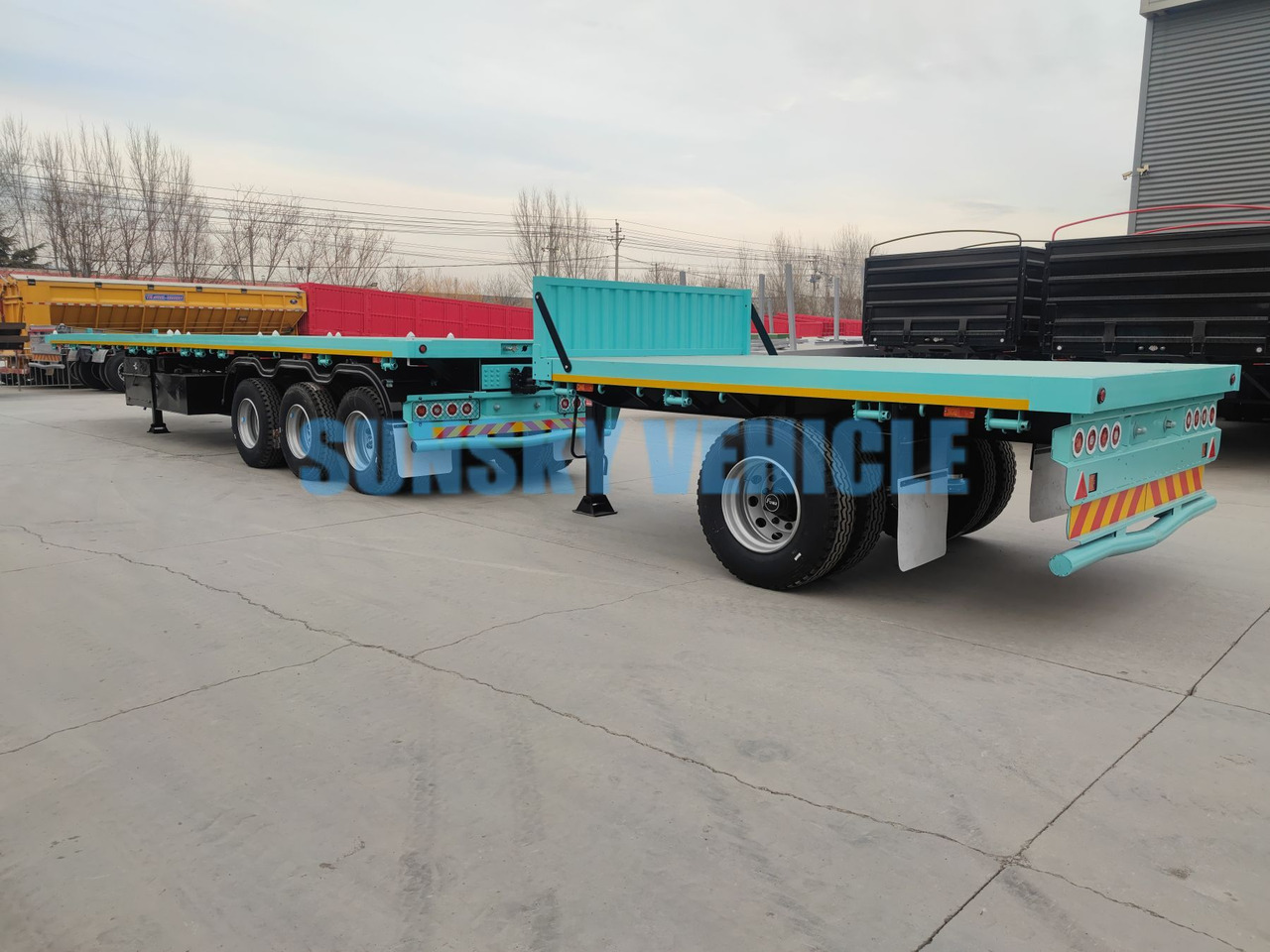 Semirremolque plataforma/ Caja abierta para transporte de materiales áridos nuevo SUNSKY 40FT Flatbed Trailer: foto 7