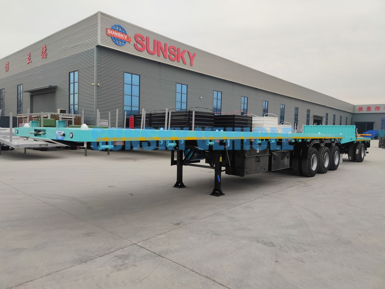 Semirremolque plataforma/ Caja abierta para transporte de materiales áridos nuevo SUNSKY 40FT Flatbed Trailer: foto 8