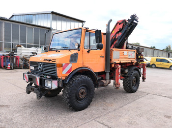 Camión caja abierta, Camión grúa UNIMOG U1450 Palfinger PK 105B AHK STANDHEIZUNG: foto 3