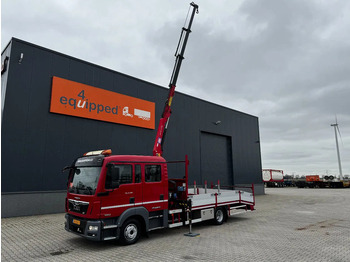 Camión portavehículos, Camión grúa MAN TGL 8.180 crew cab (DOKA), HMF535 K3 crane, 283 running hours only, 211.164 KM, ramps, EURO-6, TOP,-condition: foto 3