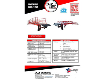 Rampa de carga **RENTAL** Loading Ramp with with hydraulic tilting bridge - AZ RAMP - STAR- 8T. 8 ton capacity: foto 4 Rampa de carga **RENTAL** Loading Ramp with with hydraulic tilting bridge - AZ RAMP - STAR- 8T. 8 ton capacity: foto 4