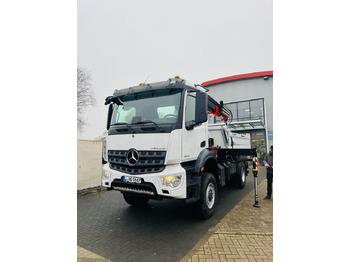 Camión volquete, Camión grúa Mercedes-Benz Arocs 1835  4x4 Meiller Fassi Kran Kipper: foto 3