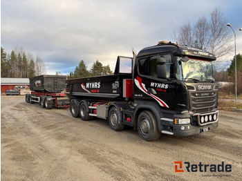Camión volquete, Remolque multilift/ Portacontenedores de cadenas Kassettbilsekipage Scania R730 8X4: foto 2