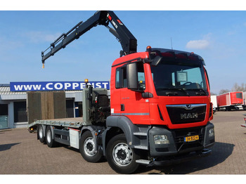 Camión portavehículos, Camión grúa MAN TGS 35.360 8x2 Oprijwagen + HIAB 228 E 3 kraan. Radio grafisch + winch: foto 2