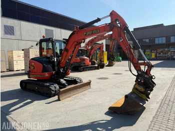 Excavadora 2018 Kubota U55-4 BELTEGRAVER ENGCON TILTROTATOR 2 SKUFFER SERVICEHISTORIKK SENTRALSMØRING: foto 2