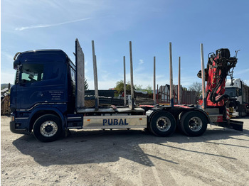 Camión forestal, Camión grúa para transporte de madera SCANIA R730: foto 2