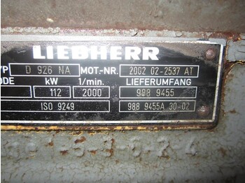 Motor y piezas para Maquinaria de construcción Liebherr D926NA - Engine/Motor: foto 3
