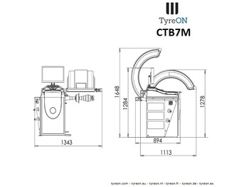 Equipo de taller CTB7M wheel balancing machine - 19 Inch LCD 3D monitor - 9 ALU and 2 Steel programs - Auto input Distance + Diameter + Width - 230V: foto 2