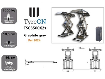 Equipo de taller TSC3500X2s full rise scissorlift car - hydraulic mechanical lock - extra wide and long lifting tables - completely graphite gray: foto 2 Equipo de taller TSC3500X2s full rise scissorlift car - hydraulic mechanical lock - extra wide and long lifting tables - completely graphite gray: foto 2