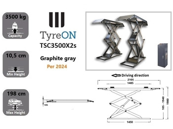 Equipo de taller TSC3500X2s full rise scissorlift car - hydraulic mechanical lock - extra wide and long lifting tables - completely graphite gray: foto 3 Equipo de taller TSC3500X2s full rise scissorlift car - hydraulic mechanical lock - extra wide and long lifting tables - completely graphite gray: foto 3