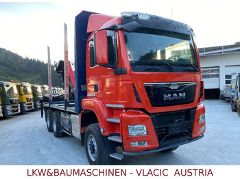 Camión forestal, Camión grúa MAN TGS Holztransporter mit Kran Palfinger: foto 2