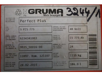 Acumulador GRUMA 48 Volt 5 PzS 775 Ah: foto 5
