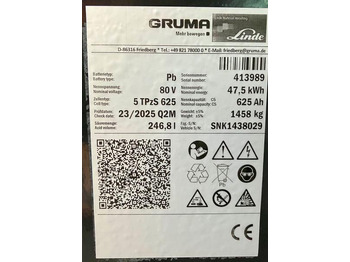 Acumulador GRUMA 80 Volt 5 PzS 625 Ah: foto 5
