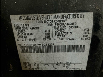 Furgoneta 1999 FORD F-350 COMMERCIAL VEHICLE: foto 3