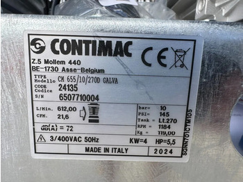 Compresor de aire nuevo Contimac CM 655 / 10 / 270D Galva 4 kW 650 L / min 10 Bar  Zuigercompressor t.b.v Agri Gegalvaniseerd: foto 4