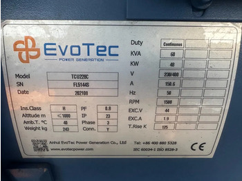 Generador industriale nuevo Evotec TCU228G 60 kVA generatordeel Alternator New ! Overstock: foto 3