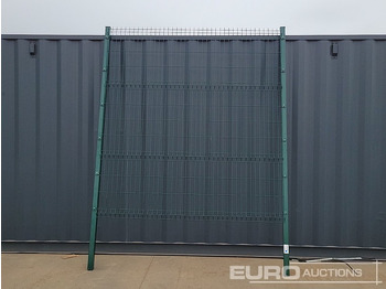 Equipo de construcción Unused Galvanised & Powder Coated Heavy Duty (5mm) Wire Mesh Fencing, 25 x H2.4m x W2.2m Panels, 26 x 60mm x 60mm x3m Posts, with Fittings (Green): foto 4