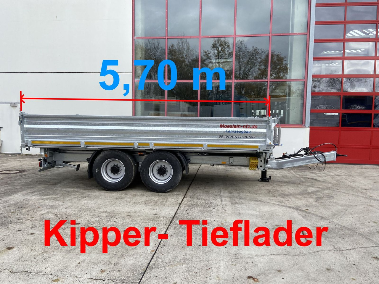 Möslein 14 t Kipper Tieflader 5,70 m lang, Breite Reife - Remolque volquete: foto 1 Möslein 14 t Kipper Tieflader 5,70 m lang, Breite Reife - Remolque volquete: foto 1