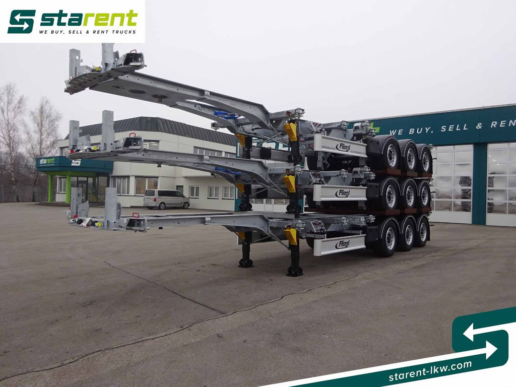 Fliegl Containerchassis ADR, 1x20/2x20/1x30/1x40/1x45 - Semirremolque portacontenedore/ Intercambiable: foto 1 Fliegl Containerchassis ADR, 1x20/2x20/1x30/1x40/1x45 - Semirremolque portacontenedore/ Intercambiable: foto 1