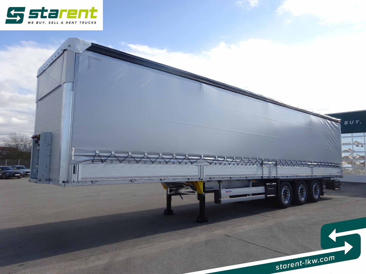 Schmitz Cargobull Tautliner, Bordwand 60cm, Hubdach, Liftachse - Semirremolque lona: foto 1 Schmitz Cargobull Tautliner, Bordwand 60cm, Hubdach, Liftachse - Semirremolque lona: foto 1