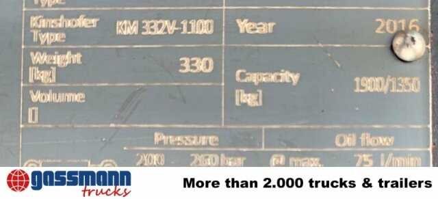 KINSHOFER KM 332-V-1100 Palettenzange - Pinza: foto 3 KINSHOFER KM 332-V-1100 Palettenzange - Pinza: foto 3