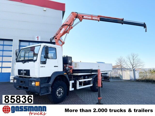 MAN 14.224 LAC 4x4 BB mit Kran Atlas 100.1 - Camión caja abierta, Camión grúa: foto 1 MAN 14.224 LAC 4x4 BB mit Kran Atlas 100.1 - Camión caja abierta, Camión grúa: foto 1