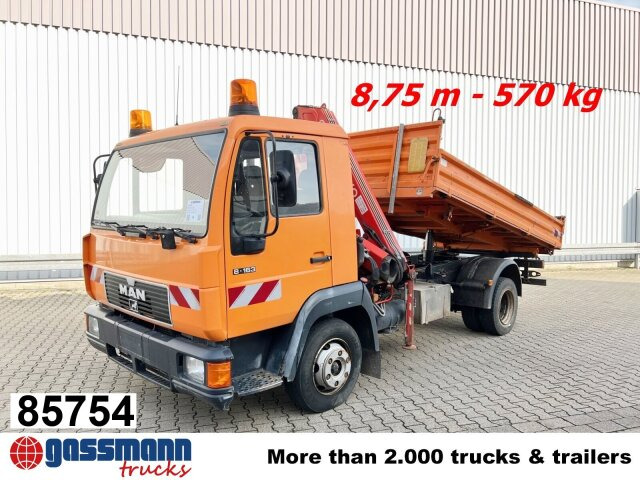 MAN 8.163 4x2 BB mit Kran Fassi F60A.23 - Camión volquete, Camión grúa: foto 1 MAN 8.163 4x2 BB mit Kran Fassi F60A.23 - Camión volquete, Camión grúa: foto 1