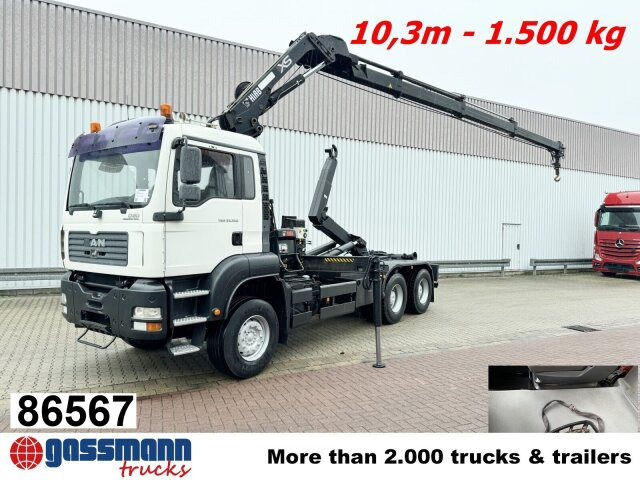 MAN TGA 33.350 6X4 BB mit Kran Hiab 166 E-3 HiDuo, - Camión multibasculante, Camión grúa: foto 1 MAN TGA 33.350 6X4 BB mit Kran Hiab 166 E-3 HiDuo, - Camión multibasculante, Camión grúa: foto 1