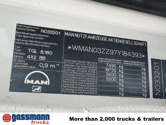 MAN TGL 8.180 4X2 BB, Meiller Kipper - Camión volquete: foto 5 MAN TGL 8.180 4X2 BB, Meiller Kipper - Camión volquete: foto 5