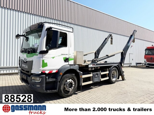 MAN TGM 18.320 4x2 BL, Hiab Tele-Absetzanlage, Funk - Camión portacontenedor de cadenas: foto 1 MAN TGM 18.320 4x2 BL, Hiab Tele-Absetzanlage, Funk - Camión portacontenedor de cadenas: foto 1