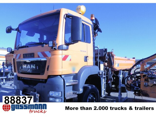 MAN TGS 18.320 4x4 BB, Winterdienstausstattung, Kran - Camión volquete, Camión grúa: foto 1 MAN TGS 18.320 4x4 BB, Winterdienstausstattung, Kran - Camión volquete, Camión grúa: foto 1